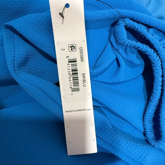 Maggy London Women's Long Sleeve V-Neck Faux Wrap Crepe Dress Sz 2 - Picture 6 of 9